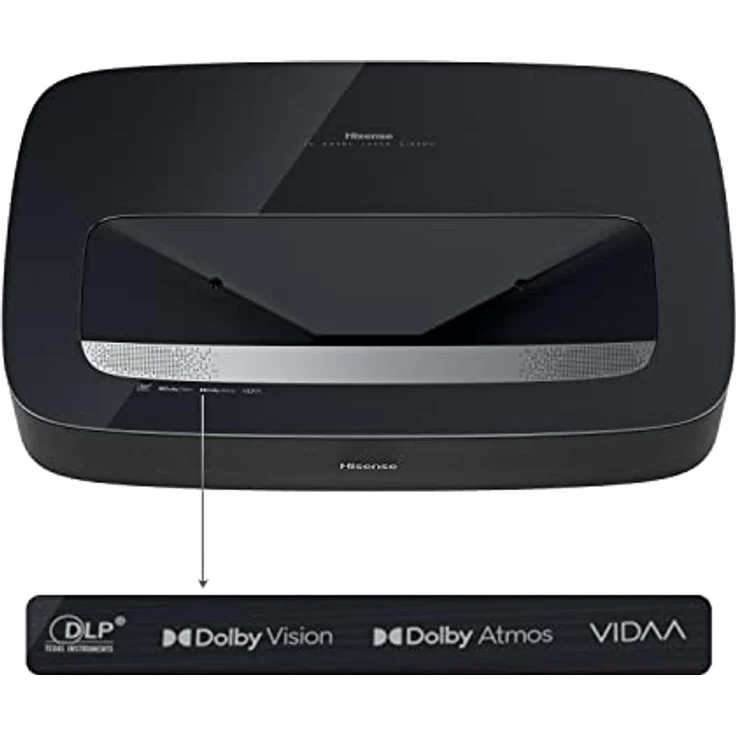 Hisense PL1 Laser Cinema 80 - 120 Zoll Laser Projektor, Ultrakurzdistanz, 4K, UHD, HDR, Triple Tuner, Laser Technologie, Smart OS, HDMI 2.1, Dolby Atmos, VIDAA U6, anthrazit (ohne Leinwand) – Bild 5