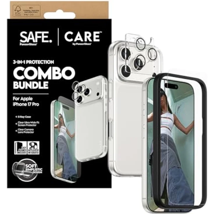 PanzerGlass SAFE. CARE 3-in-1 Protection Combo Bundle für Apple iPhone 17 Pro, transparente Smartphone Schutzfolie mit hochwertiger Glas-Technologie – Bild 5