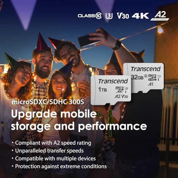 Transcend Highspeed 16GB  micro SDXC-SDHC Speicherkarte (für Smartphones, etc. und Digitalkameras) - Class 10, UHS-I – TS16GUSD300S-AE (mit Adapter) – Bild 5