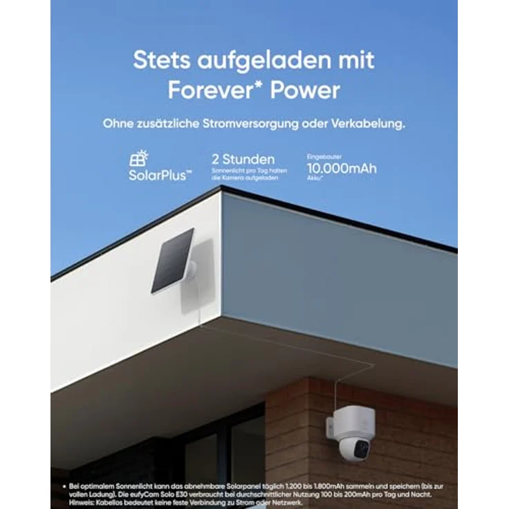 eufy eufyCam Solo E30, 2er-Pack Solar Überwachungskamera mit HomeBase S280, 360° Schwenk, KI-Tracking, 2K-Qualität, kabellos, ohne monatliche Abo-Kosten – Bild 4