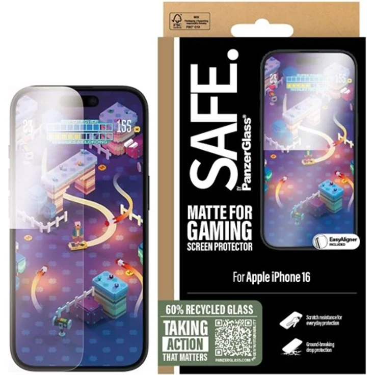 SAFE by PanzerGlass Gaming Screen Protector für iPhone 16, Ultra-Wide Fit, kratz- und schockresistent, inkl. EasyAligner und Anti-Reflex-Display