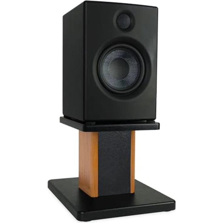 keepdrum SS041RW Boxenständer Tisch-Stative für Monitor-Lautsprecher Rosewood Palisander 1 Paar - Belastbar bis 40kg, Holz-Optik, Schall-Absorption – Bild 2