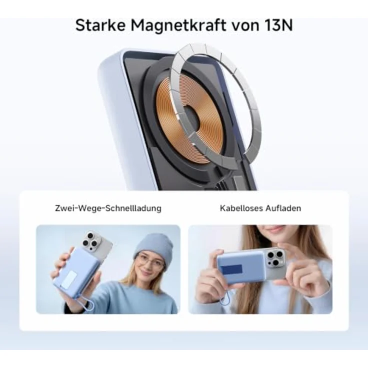 Xiaomi Power Bank BHR08PCGL, Magnetische 10000 mAh Powerbank mit W встроенным Stojakiem, Blau – Bild 8