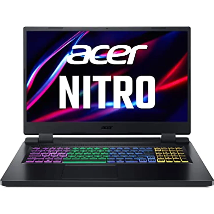 Acer Nitro 5 (AN517-55-770Z) Gaming Laptop | 17, 3" FHD 144Hz Display | Intel Core i7-12700H | 16 GB RAM | 1 TB SSD | NVIDIA GeForce RTX 4060 | Windows 11 | QWERTZ Tastatur | schwarz – Bild 1