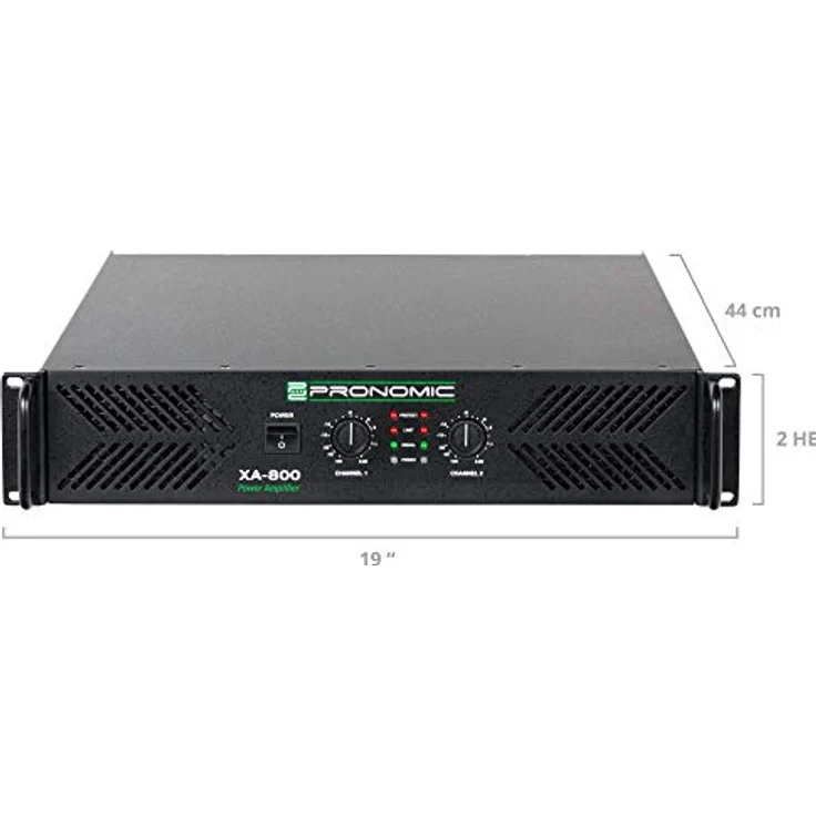 Pronomic XA-800 Endstufe - Stereo-Leistungsverstärker mit 2x 1900 Watt an 2 Ohm - Automatisch gesteuerter Lüfter - Schaltungstype H, schwarz – Bild 5