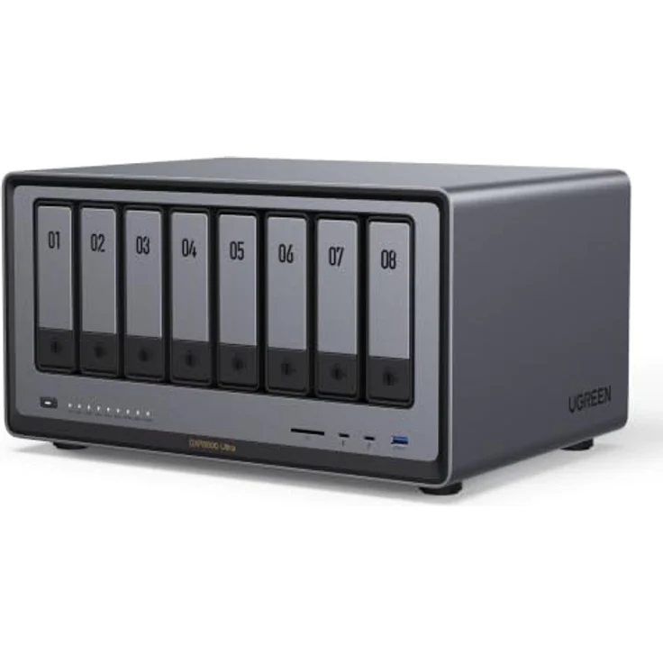 UGREEN NASync DXP8800 Ultra 8-Bay NAS, Intel Core 7, 8GB DDR5 bis 96GB, Dual 10GbE, Dual Thunderbolt 4, 2x M.2 NVMe, 128GB SSD, PCIe Gen4 x4, SD 4.0, 8K HDMI – Bild 1
