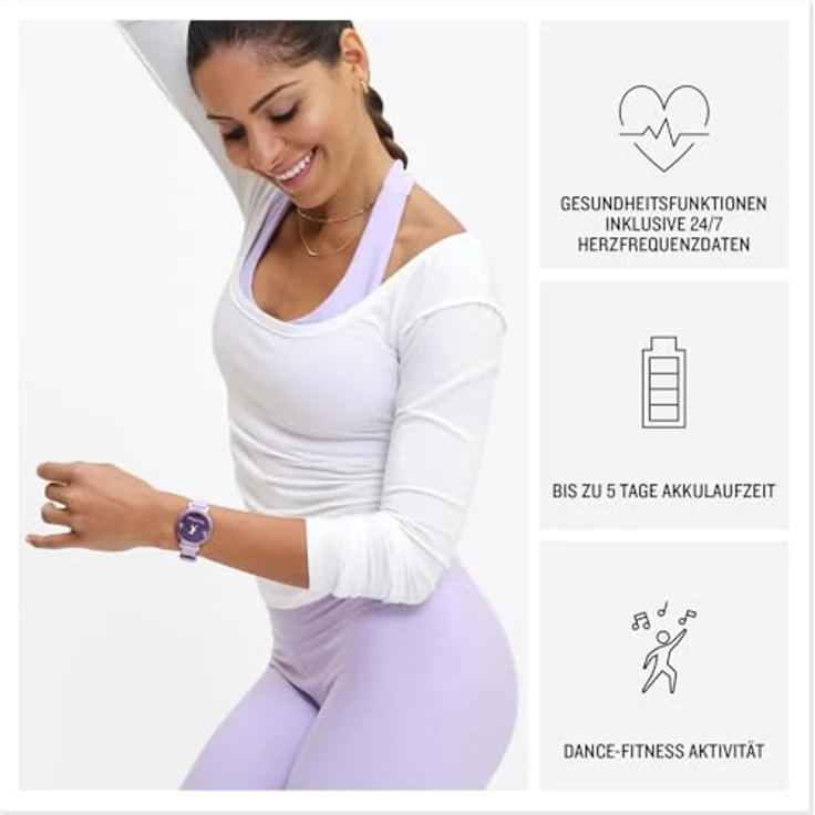 Garmin Lily 2, modische Smartwatch mit hochwertiger Lünette, Gesundheits- & Fitnessdaten für Frauen, 2,54cm Touchdisplay, Smart Notifications & bis zu 5 Tagen Akkulaufzeit – Bild 3