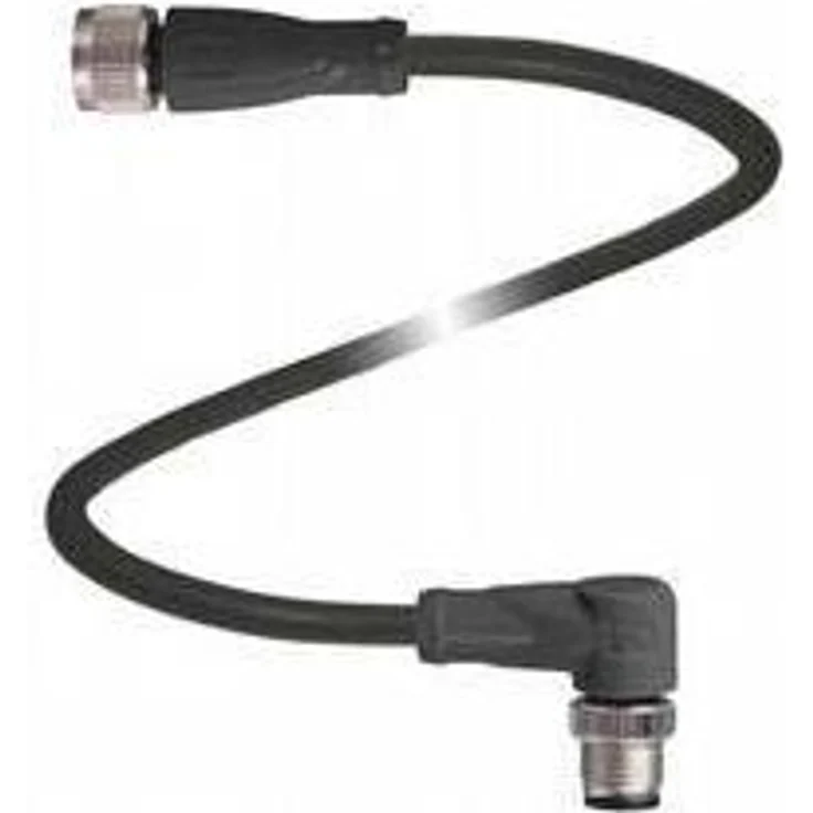 Pepperl & Fuchs M12 Verlängerungskabel, Verbindungskabel (2 m) mit gerader Buchse und gewinkeltem Stecker, UL-zugelassen, PUR-Material, schleppkettentauglich