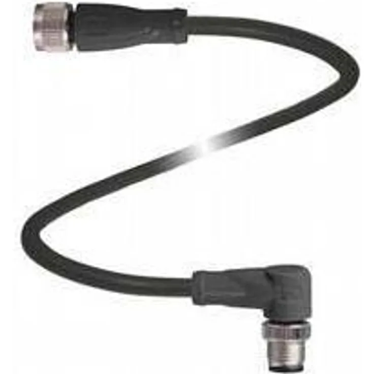 Pepperl & Fuchs M12 Verlängerungskabel, Verbindungskabel (2 m) mit gerader Buchse und gewinkeltem Stecker, UL-zugelassen, PUR-Material, schleppkettentauglich