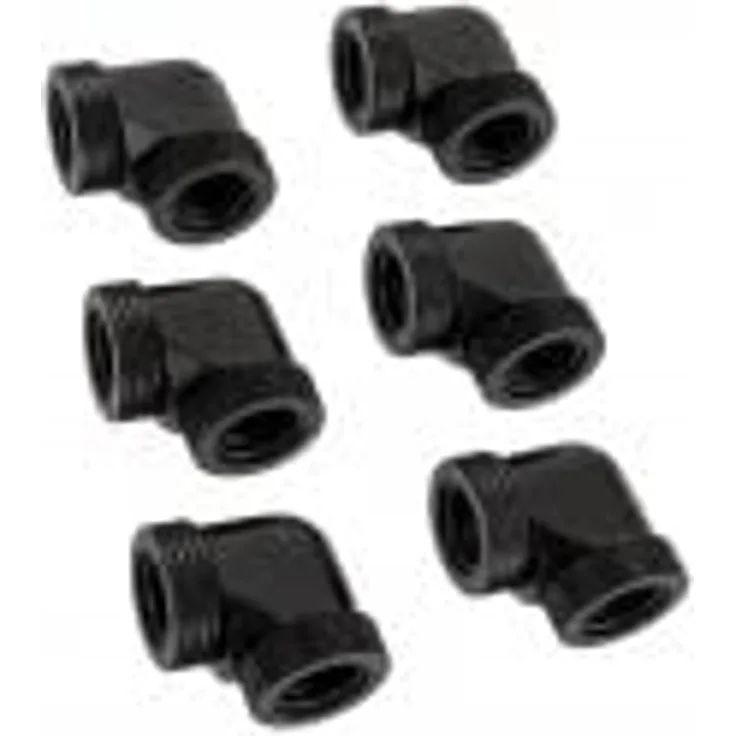 Raijintek Anschluss PELIAS D160906, 16 mm, 90 Grad Adapter, 6er-Pack, Schwarz