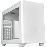 Cooler Master MasterBox NR200P V2 Mini-ITX-PC-Gehäuse weiß – Glasseitenwand, vertikales GPU-Layout, PCIe 4.0 x16 Riser-Kabel, werkzeugloser 360-Grad-Zugriff, 120 mm PWM-Lüfter, USB 3.2 Gen 2x2 Typ-C