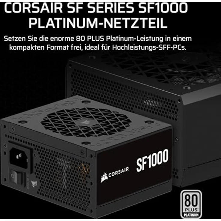 Corsair SF1000 (1000 W), PC Netzteil, Schwarz, 80 PLUS Platinum-zertifiziert, vollständig modulares Design – Bild 2