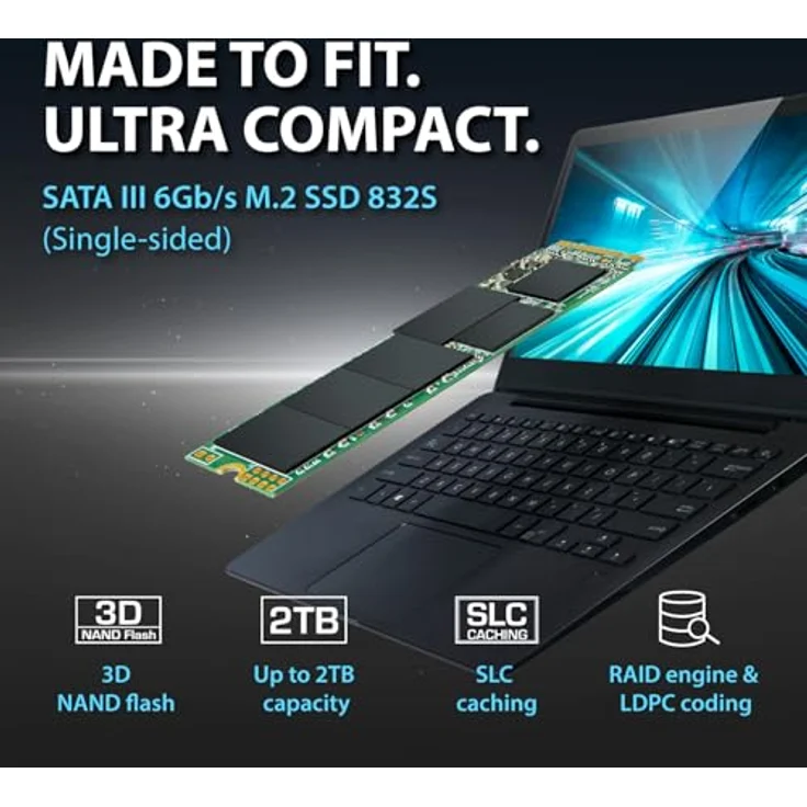 Transcend 832S - Solid-State-Disk - 1 TB - intern - M.2 2280 - SATA 6Gb/s (TS1TMTS832S) – Bild 3