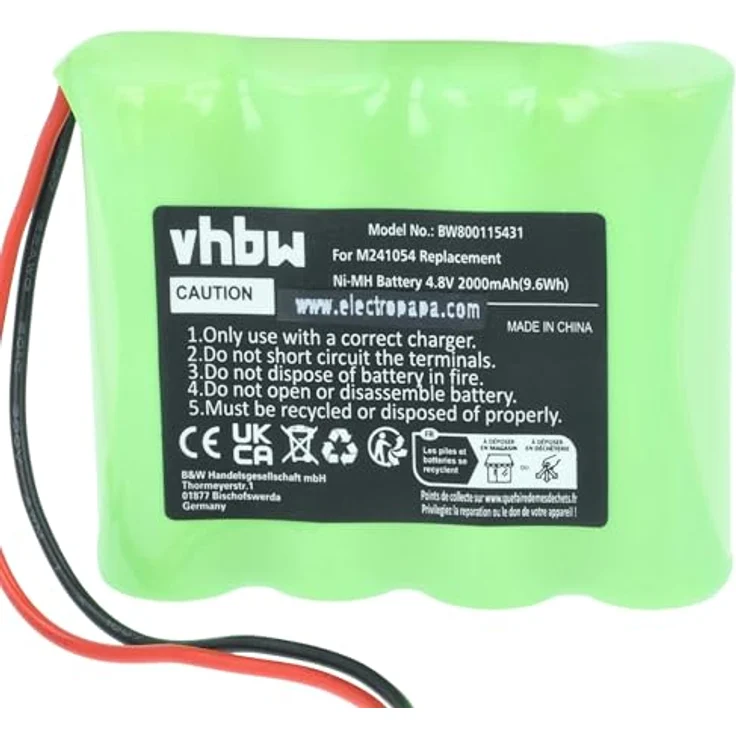 vhbw Akku Ersatz für Teleradio M241054, 2000 mAh, 4,8 V NiMH, leistungsstarker wiederaufladbarer Akku für Industrie-Funkfernsteuerung – Bild 5