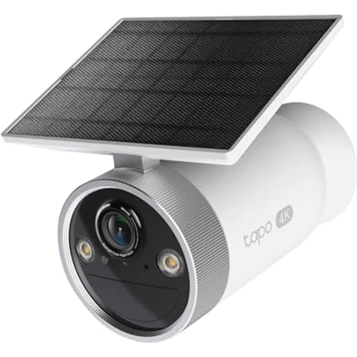 Tapo C465 Solar Außenkamera, 4K 8MP mit Farbnachtsicht, KI-Erkennung, 2-Wege-Audio, IP65, Magnethalterung, lokale Speicherung über microSD oder H500-Homebase
