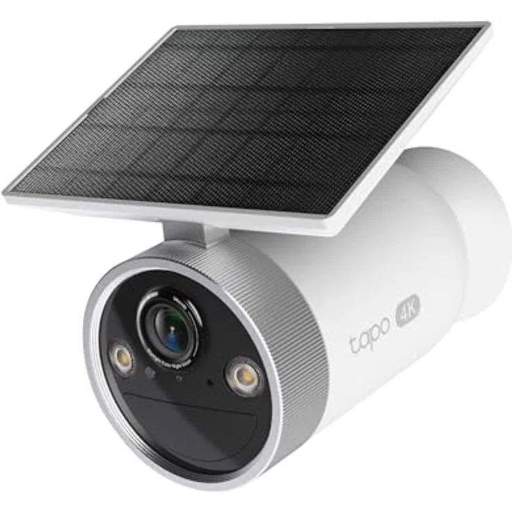 Tapo C465 Solar Außenkamera, 4K 8MP mit Farbnachtsicht, KI-Erkennung, 2-Wege-Audio, IP65, Magnethalterung, lokale Speicherung über microSD oder H500-Homebase – Bild 1