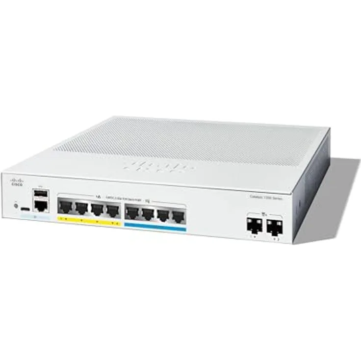 Cisco Catalyst 1300-8MGP-2X Managed Switch, 4-Port-GE, 4 Ports 2,5GE, PoE, 2 x 10GE-SFP+, eingeschränkter Lebenszeitschutz (C1300-8MGP-2X)