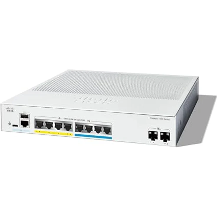Cisco Catalyst 1300-8MGP-2X Managed Switch, 4-Port-GE, 4 Ports 2,5GE, PoE, 2 x 10GE-SFP+, eingeschränkter Lebenszeitschutz (C1300-8MGP-2X) – Bild 1