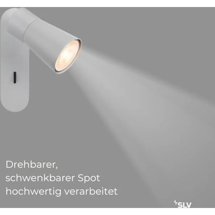 SLV PURI 2.0 CONE, Deckenleuchte, Wandleuchte, Grau - Flexibel dreh- und schwenkbar, industrieller Look, Aluminium und Kunststoffbauweise – Bild 3