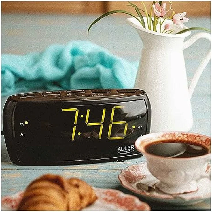 Radiowecker Uhrenradio Uhr Wecker AM-FM Radio Helligkeitsregler mit extra großem Display – Bild 5