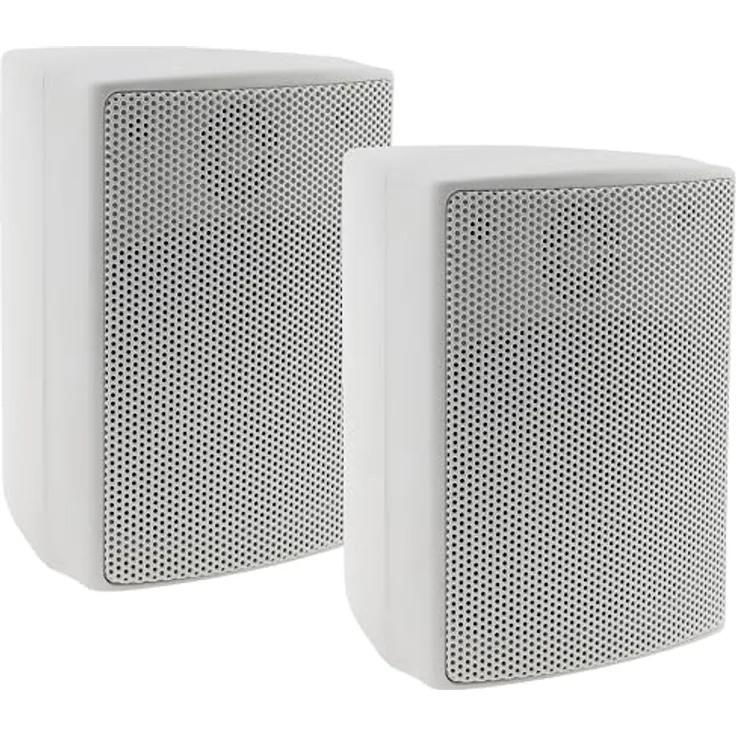 ChiliTec 2-Wege Lautsprecher Weiß, Wand-Lautsprecher für HiFi Stereoanlage, 60 Watt, 8 Ohm, Paar
