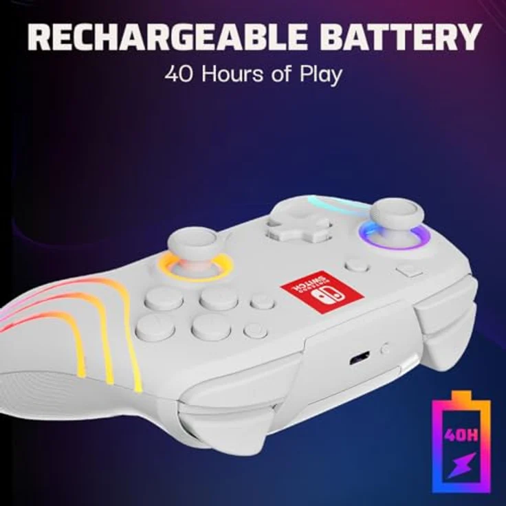 PDP Official Afterglow Wave Wireless Controller Nintendo Switch - White – Bild 4