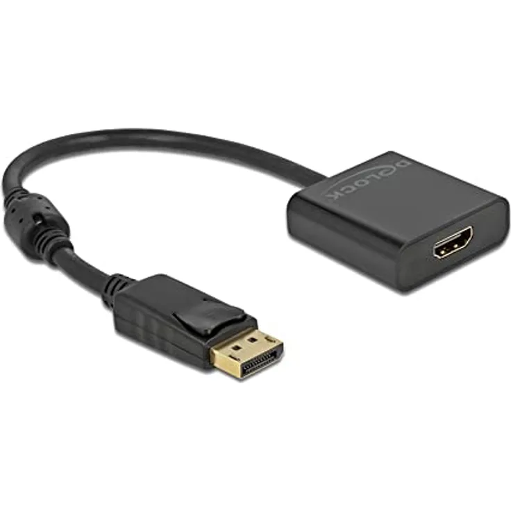 Delock Adapter DisplayPort 1.2 Stecker zu HDMI Buchse 4K Aktiv schwarz