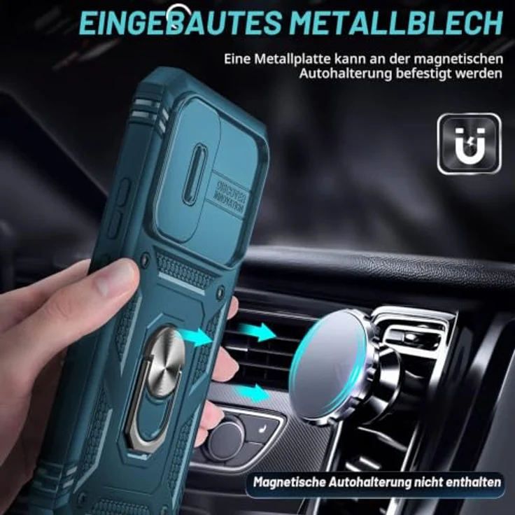 LeYi Hülle für Samsung Galaxy A54 5G, Hybrid Kammeraabdeckung mit Objektivschutz, kratzfest, blau, inkl. 2 Glasfolien und Ringhalterung – Bild 4