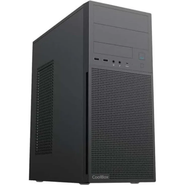CoolBox COO-PCA780-3, Midi Tower PC Gehäuse in Schwarz, ATX, micro ATX, Mini-ITX, 650 W, 2x 3.5", 1x USB 3.2 Gen 1