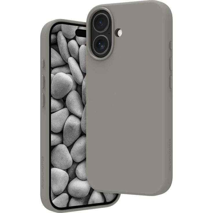dbramante1928 Back Cover Roskilde MS ICON für iPhone 17, hochwertige Kunststoffhülle in Grau (River Stone)