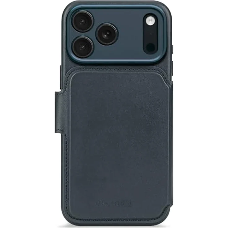 Decoded 2-in-1 Lederhülle für iPhone 17 Pro Max, Abnehmbare Wallet aus Premium ECCO Leder, MagSafe kompatibel, Fallschutz, Kratzfest, Metallknöpfe, Blau – Bild 1