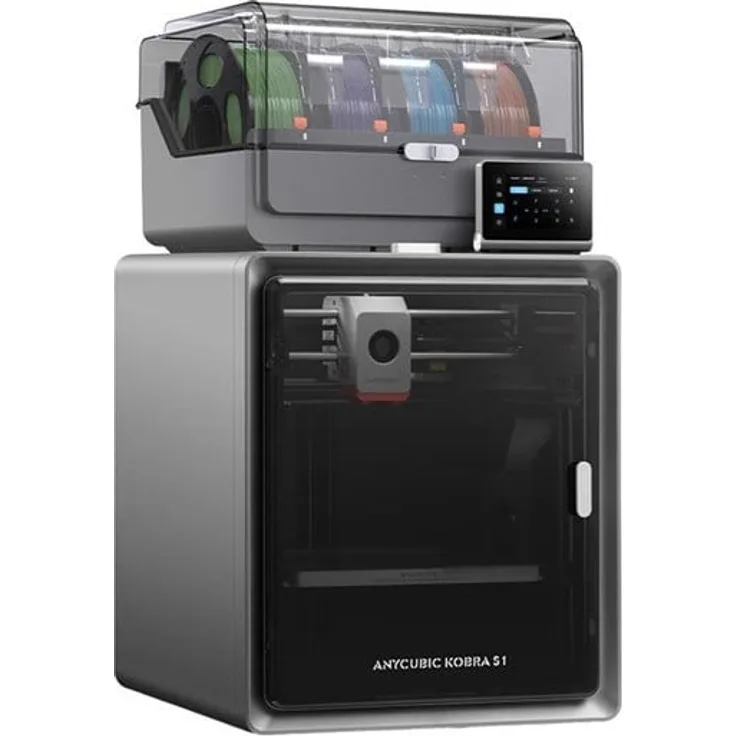 ANYCUBIC Kobra S1 ACE 2 Pro Combo 3D Drucker, CoreXY FDM, 250 × 250 × 250 mm, 600 mm/s Druckgeschwindigkeit, multicolor System bis 16 Farben, automatische Nivellierung, Wi-Fi Verbindung