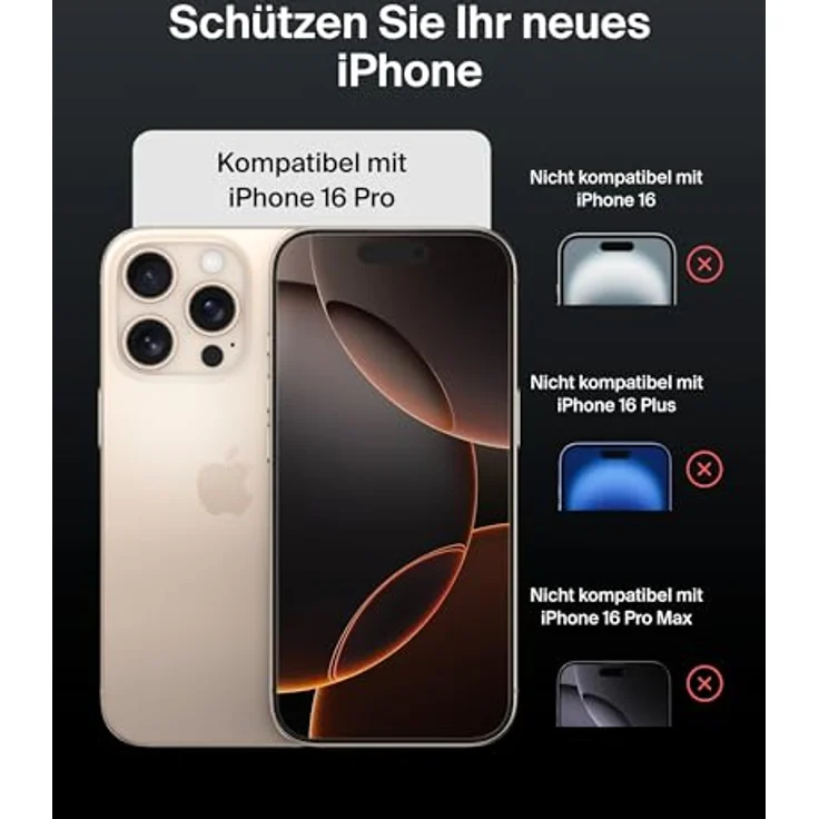 Belkin ScreenForce InvisiGlass iPhone 16 Pro Displayschutz, kratzfester Stoßschutz, recyceltes Glas, antimikrobiell, 9H Härtegrad, Positionierungsschale, für iPhone 16 Pro – Bild 3
