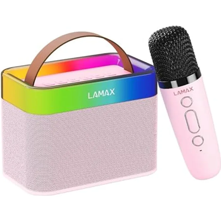 LAMAX KaraokeKid1 Pink, Karaoke-Mikrofon für Kinder mit benutzerfreundlicher Schnittstelle und leichtem Design