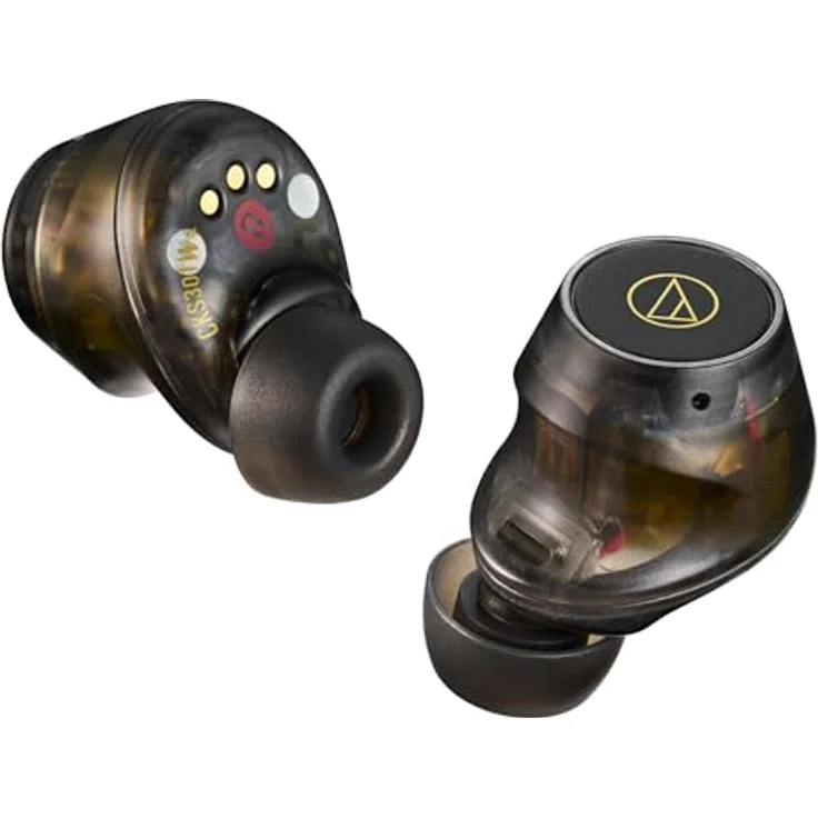 Audio-Technica ATH-CKS30TW+ Kabellose Kopfhörer mit Active Noise Cancelling, Durchsichtig Schwarz – Bild 2