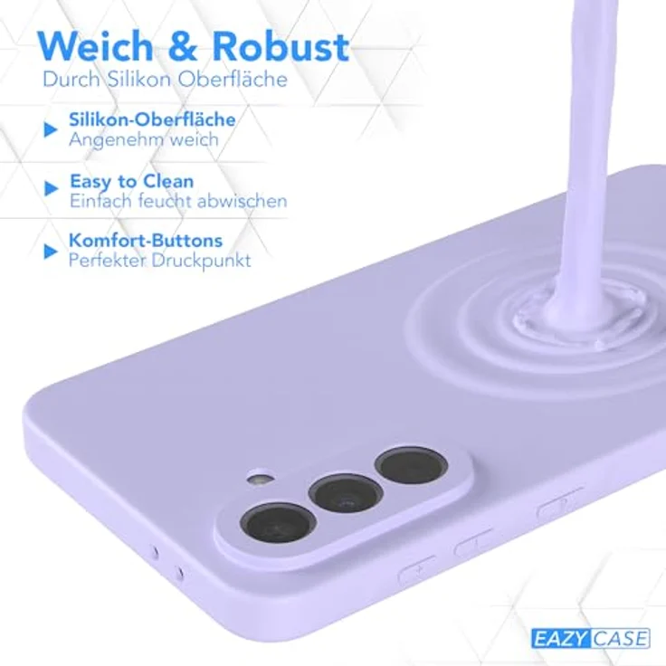 EAZY CASE Silikonhülle für Galaxy A56, stoßfeste Schutzhülle mit Kameraschutz, dünn und leicht, TPU Phone Bumper, in Lavendel Blau – Bild 5