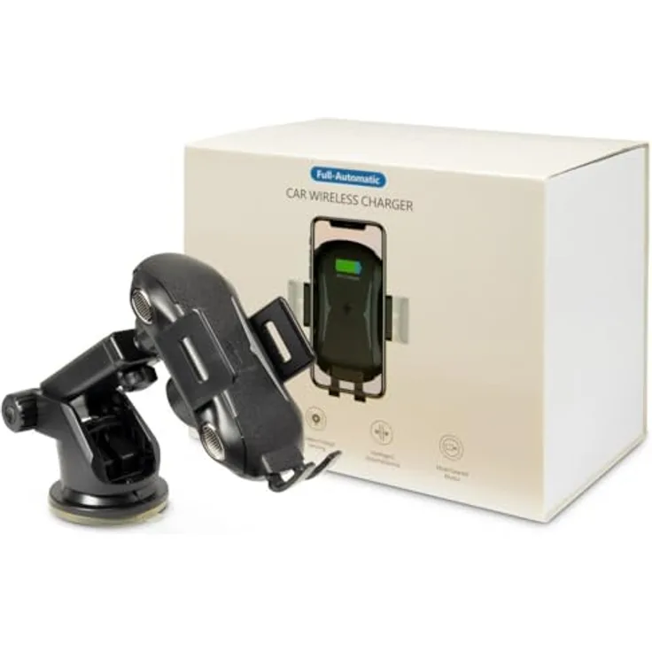 Inter-Tech MTH-100 Kfz-Schnellladegerät 10W Qi Wireless, schwarz, kompakt und leicht (105 g)