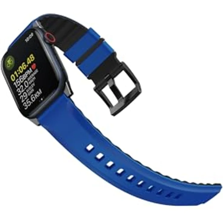 UNIQ Linus Airosofy Silikon-Armband für Apple Watch, 49/45/44/42 mm, wasserdicht und atmungsaktiv, Rennblau – Bild 2