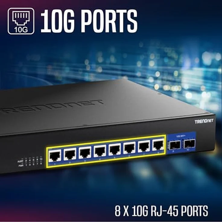 TRENDnet TEG-S7102, 10-Port 10G Unmanaged Switch mit intuitiver Steuerung – Bild 2