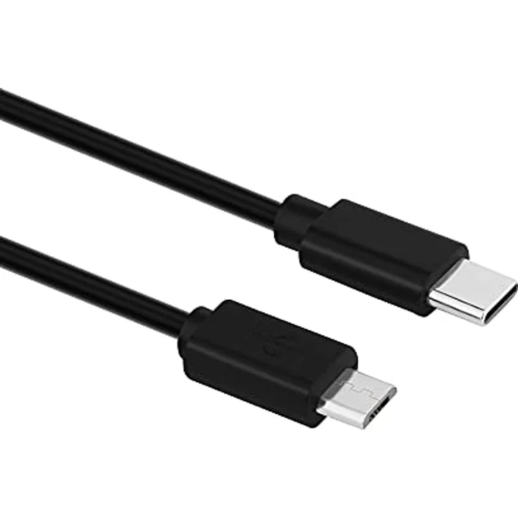 conecto 1,50m USB C auf Micro USB 2.0 Verbindungskabel, Daten- und Ladekabel, 480 Mbit/s, schwarz – Bild 3