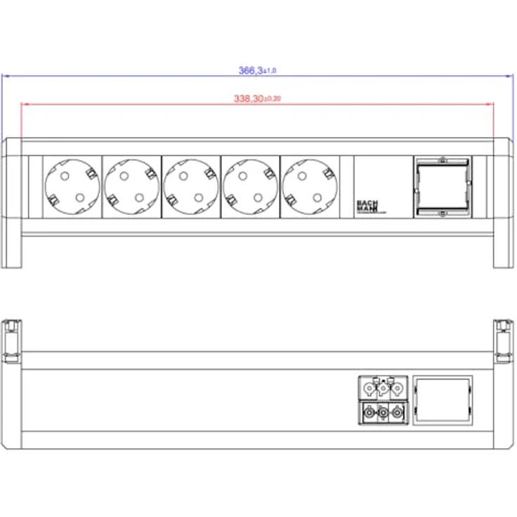 Bachmann DESK 5xCEE7/3 1xCM GST18 Steckdosenleiste – Bild 3