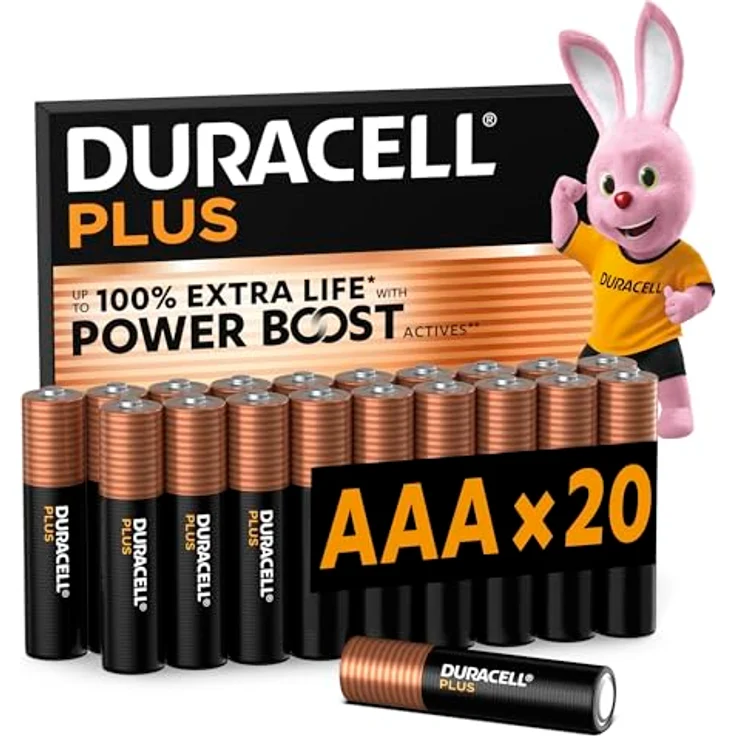 Duracell Plus Power Boost Micro (AAA)-Batterie, Alkali-Mangan, 1.5V, 20 Stück, für hohe Stromverbrauchgeräte – Bild 2