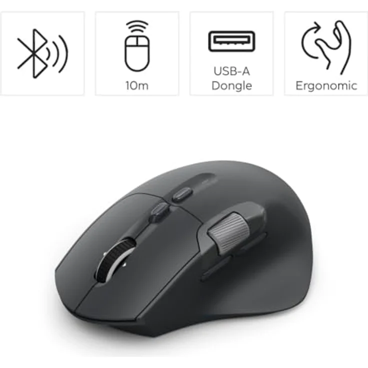 Hama WM-900, Ergonomische Multi-Device Funkmaus mit 3200 DPI und RGB-Beleuchtung, Schwarz, versandkostenfrei – Bild 2