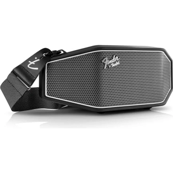 Teufel Fender x ROCKSTER Cross Tragbarer Bluetooth-Lautsprecher, Strahlwassergeschützt IPX5, Freisprecheinrichtung, 16 Std. Akkulaufzeit, Power Bank Funktion, Party-Modus - Steel Black – Bild 1