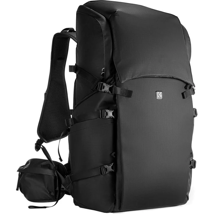 K&F Concept Outdoor Backpack 40L Star Wander 05, Fotorucksack für 2 Kameras und 5 Objektive,  schwarzes Design, inkl. Regenhülle und Stativgurt