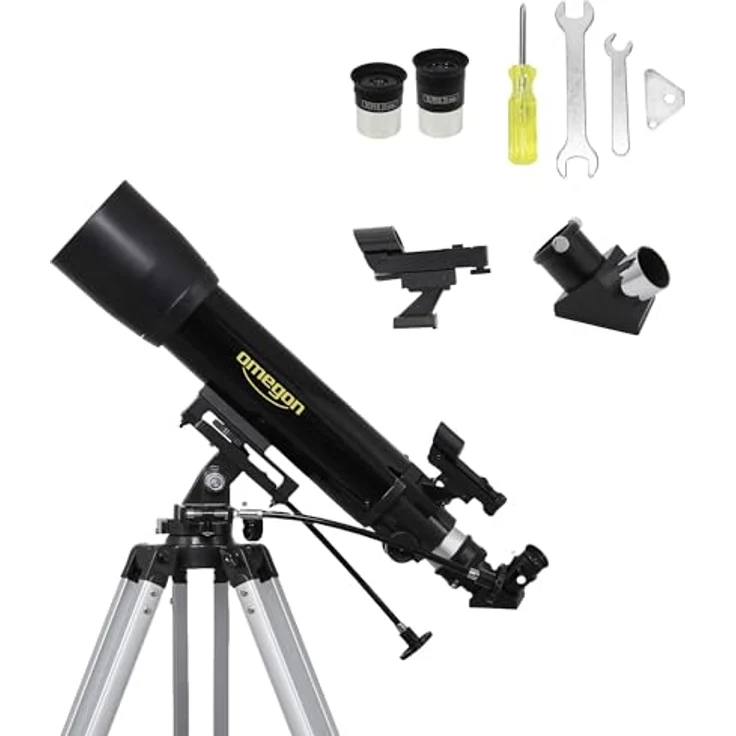 Omegon Teleskop AC 102/660 AZ-3 | Weitfeld-Refraktor-Teleskop | 102mm Öffnung | 660mm Brennweite | Einfache Bedienung | Perfekt für Mond- und Sternbeobachtung – Bild 1