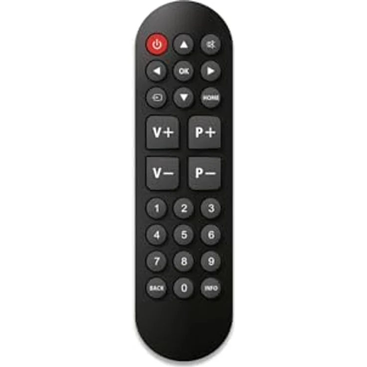 CGV Fidelio Easy 5, Universal-TV-Fernbedienung ohne Programmierung, große Tasten, speziell für Senioren, kompatibel mit Samsung, LG, Sony, Philips