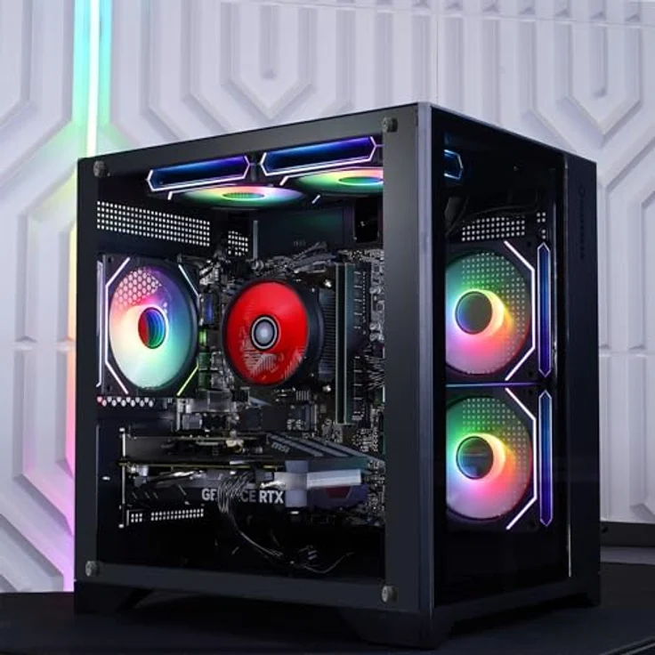 GameMax Infinity Mini BK 7796, Gaming-PC mit AMD Ryzen 7 5700X, 16GB RAM, 1TB SSD und GeForce RTX 5060 Ti, Schwarz – Bild 7