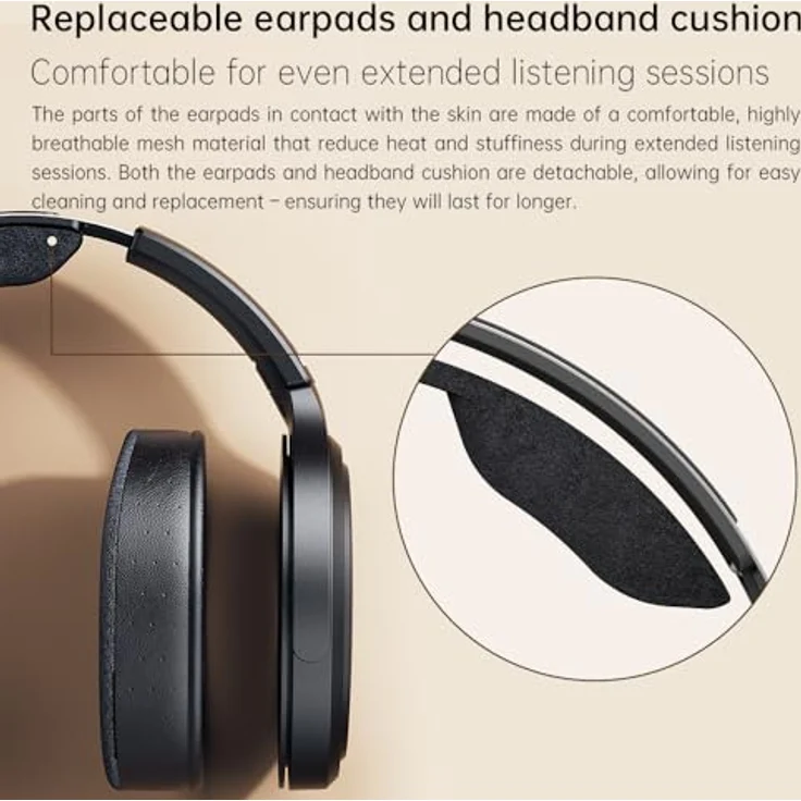 FiiO JT7, Kabelgebundene Planar-Magnet Kopfhörer mit Hi-Res-Audio-Zertifizierung, schwarz – Bild 6