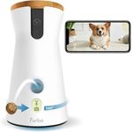 Furbo 360° Hundekamera: [Neu 2023] Rotierende 360°-Weitwinkel-Haustierkamera mit Leckerliwurf, Farbnachtsicht, 1080p-HD-Schwenk, 2-Wege-Audio, Bell-Alarm, WLAN, Entwickelt für Hunde
